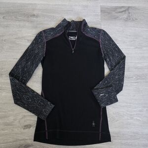 Smartwool Women’s Base Layer Top Black Medallion X-Small